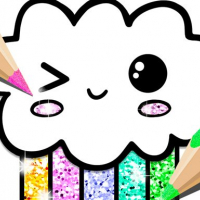 Kawaii Coloring Book Glitter