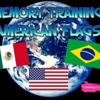 MEMORY TRAINING. AMERICAN FLAGS