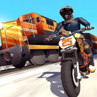 Tricky Bike Stunt vs Train Racing Game 